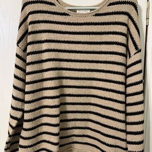 Blu Pepper Black and Tan Striped Sweater